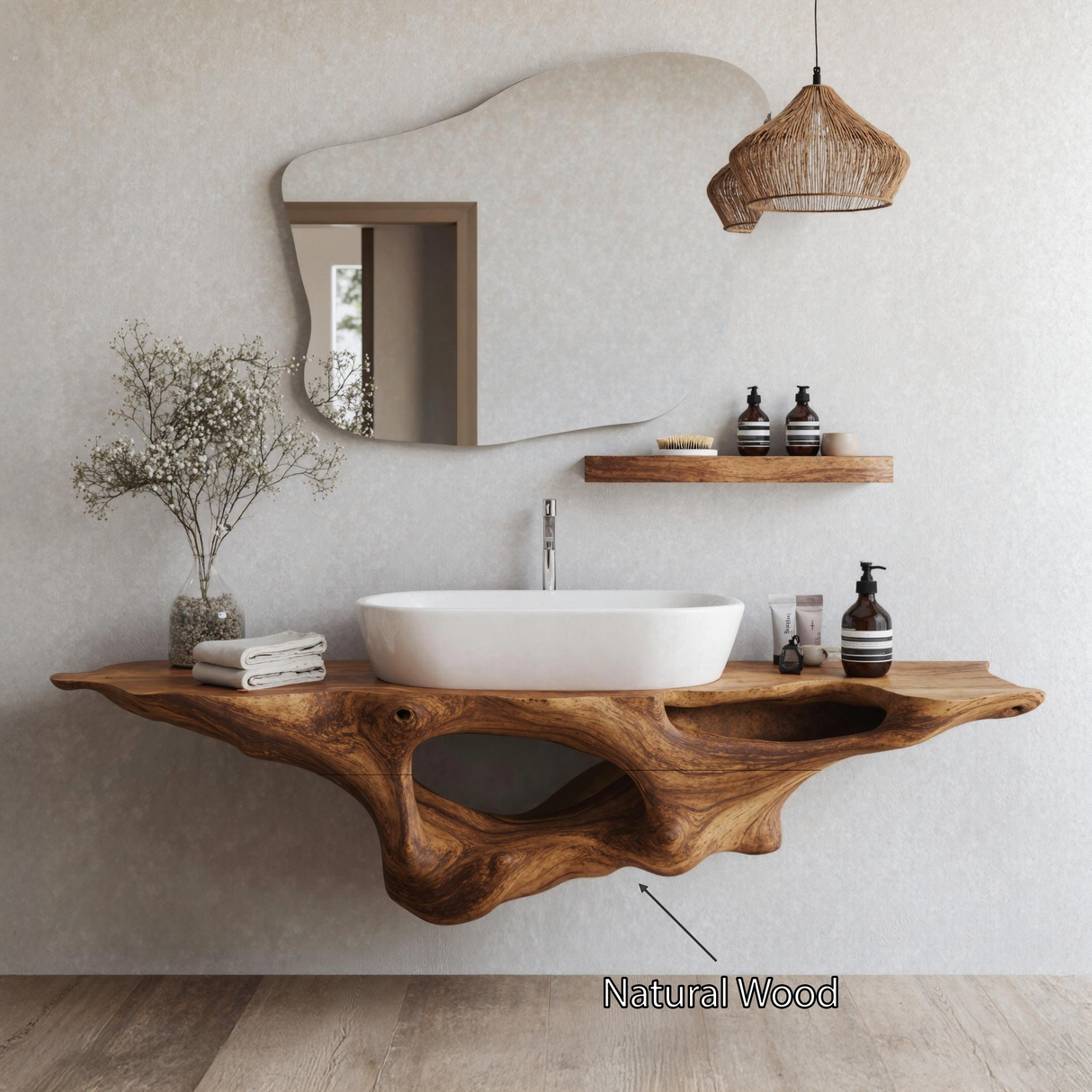 Farmhouse Solid Wood Vanity Unique Bathroom Design
