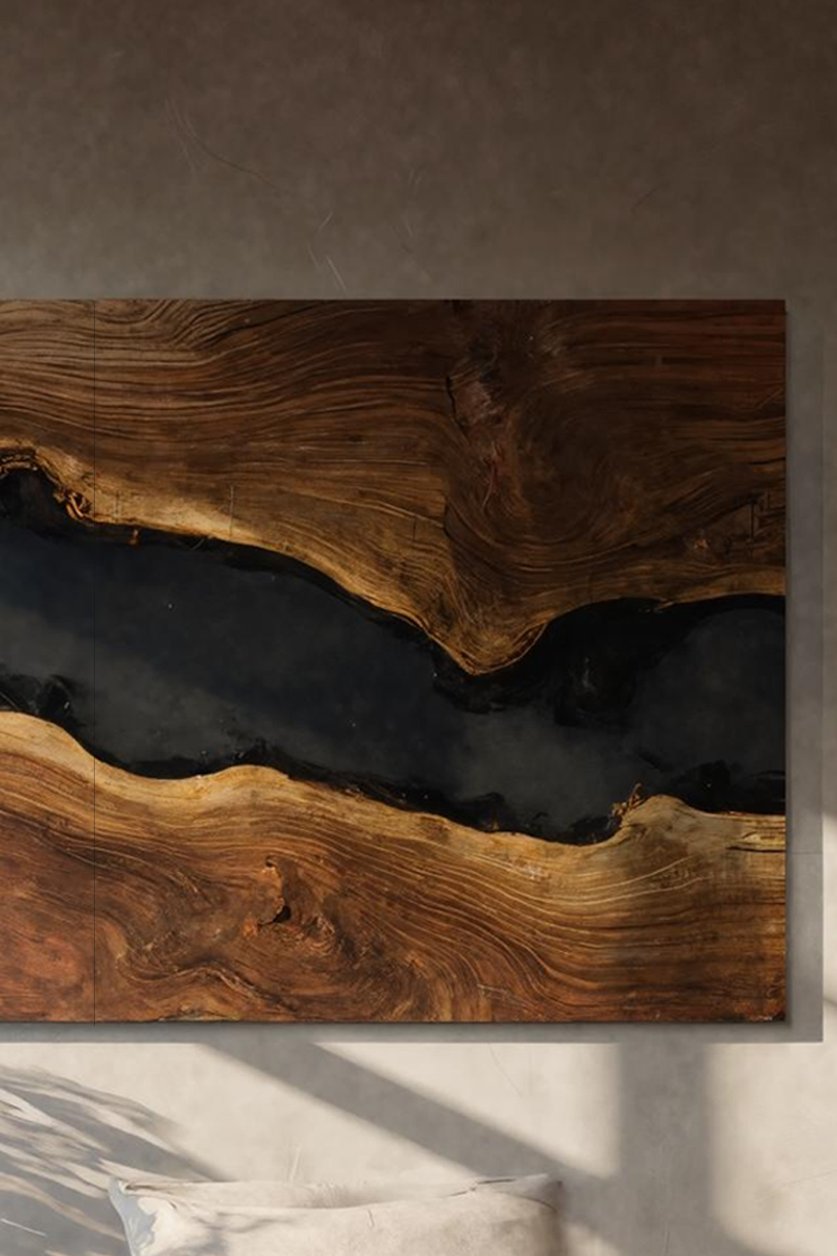 Modern Solid Wood Wall Sculpture For Bedroom Decor