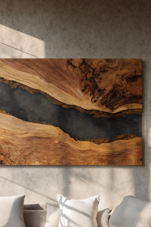 Modern Wooden Rectangle Wall Sculpture For Living Room