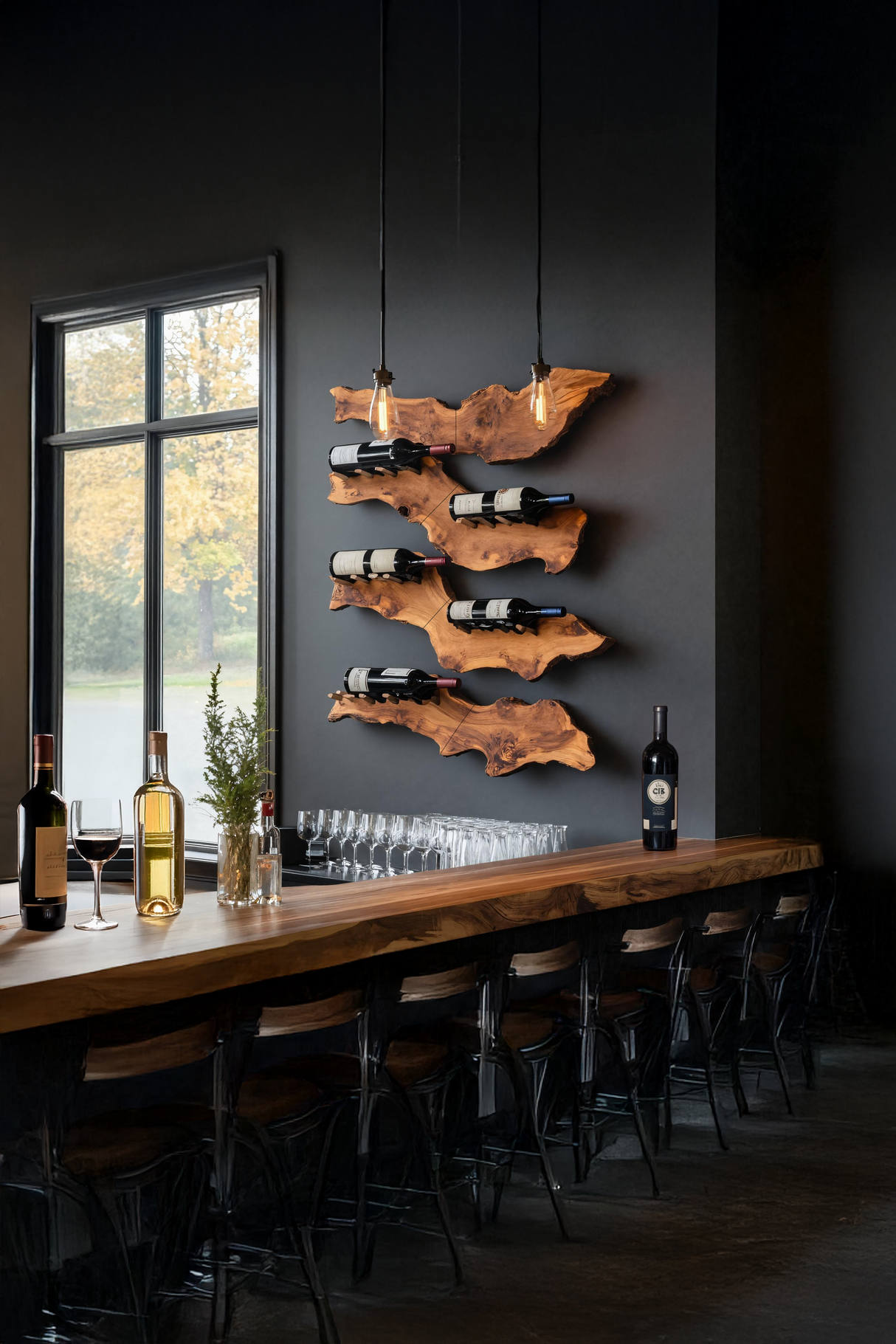 Farmhouse Wooden Wine Holder For Entryway Wine Storage Decor