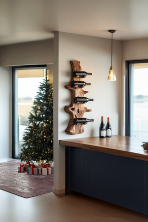 Handcrafted Live Edge Wine Holder For Modern Furniture Decor