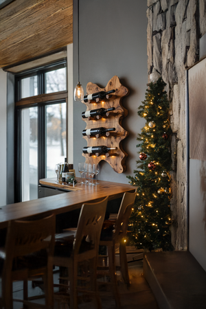 Rustic Live Edge Wall Wine Rack For Cozy Dining Rooms