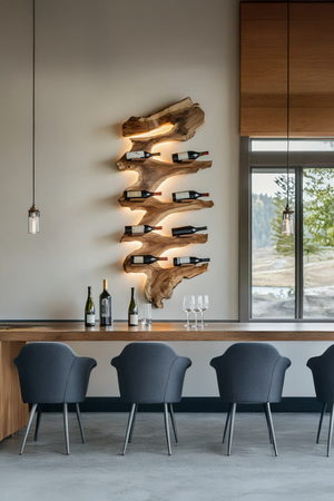 Modern Solid Wood Wine Rack For Living Room Furniture Design