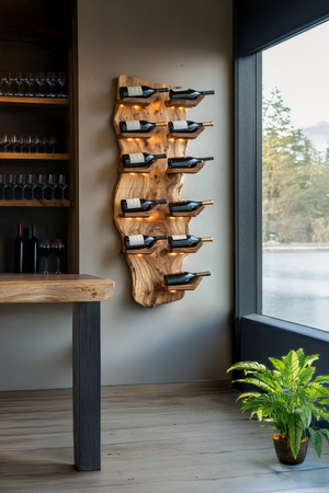 Farmhouse Live Edge Wine Holder For Living Room Furniture