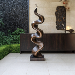 Rustic Large Wooden Sculpture For Garden Statement Piece