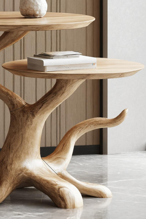 Farmhouse Solid Wood End Table For Living Room Decor And Storage