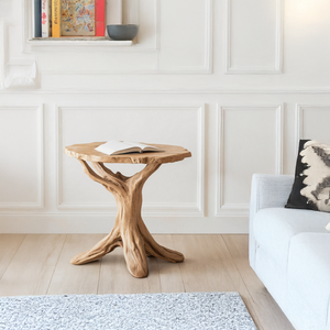 Farmhouse Round End Table For Entryway Design Stylish Furniture Decor