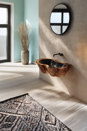 Farmhouse Live Edge Wood Vanity Sink For Natural Furniture Decor