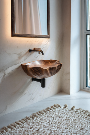 Mid Century Wooden Live Edge Wood Vanity Sink For Modern Bathroom Decor