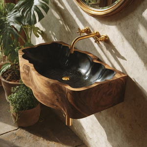 Mid Century Solid Wood Vanity Sink For Bathroom Interior Furniture Decor