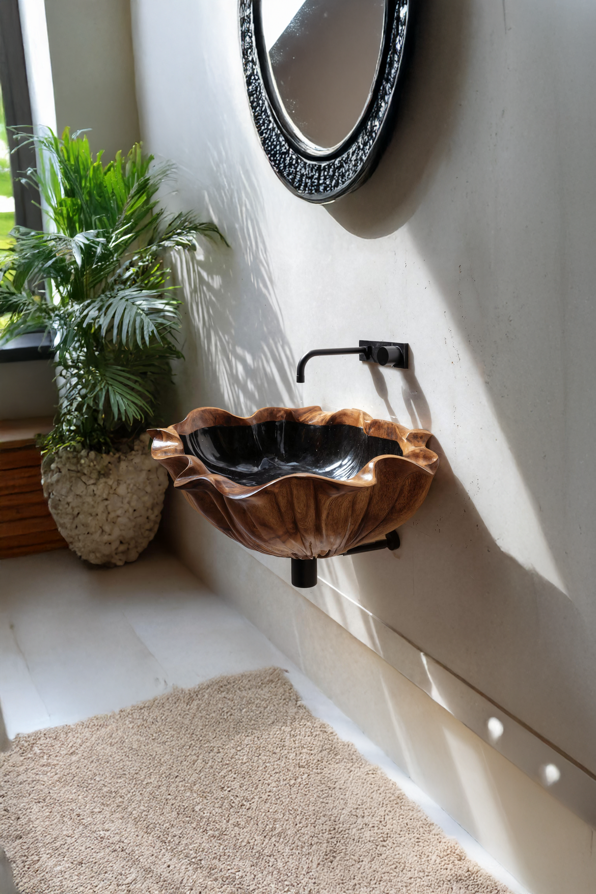 Farmhouse Live Edge Wood Vanity Sink For Timeless Bathroom Decor