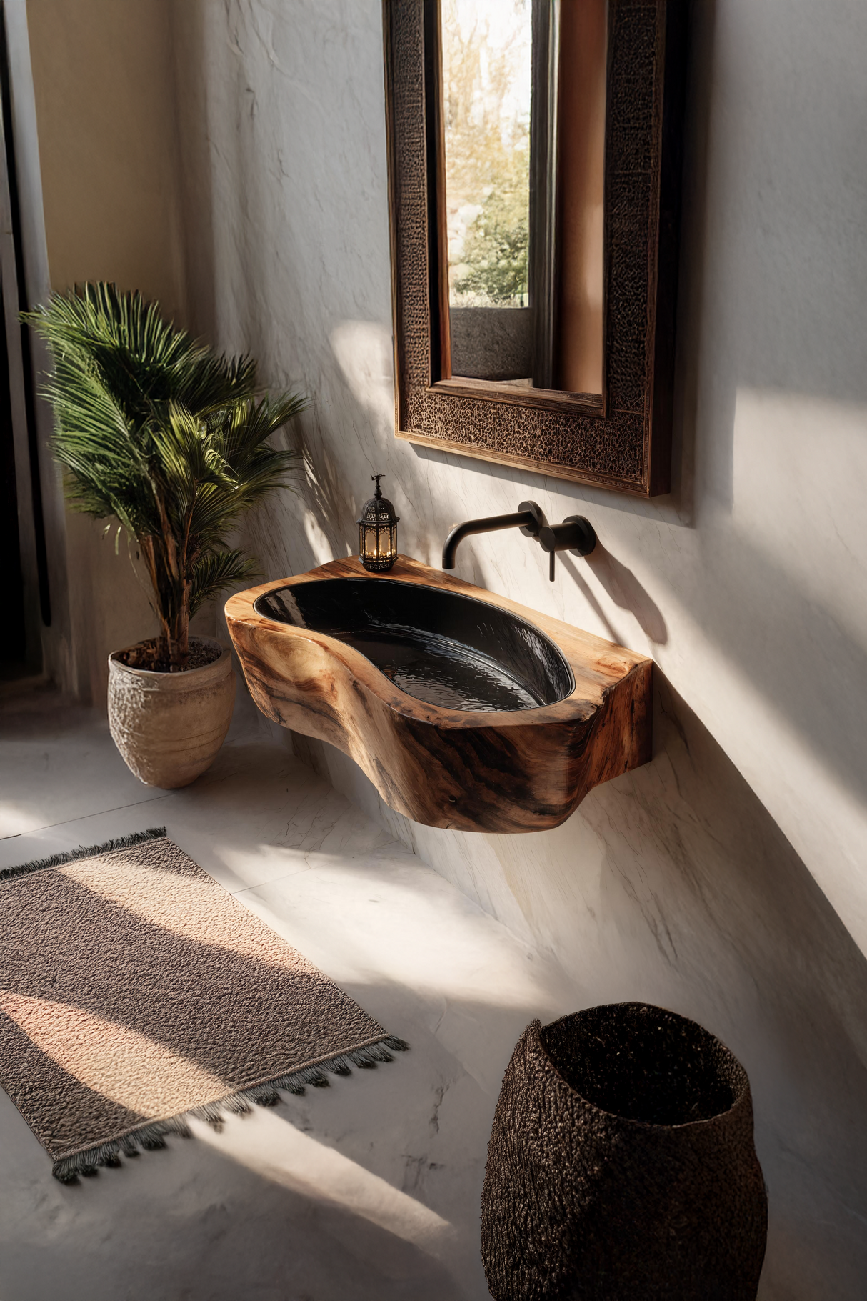 Handcrafted Live Edge Wood Vanity Sink For Natural Bathroom Decor
