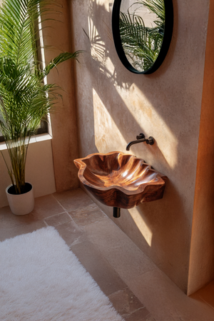 Modern Wooden Live Edge Wood Basin For High End Furniture Decor