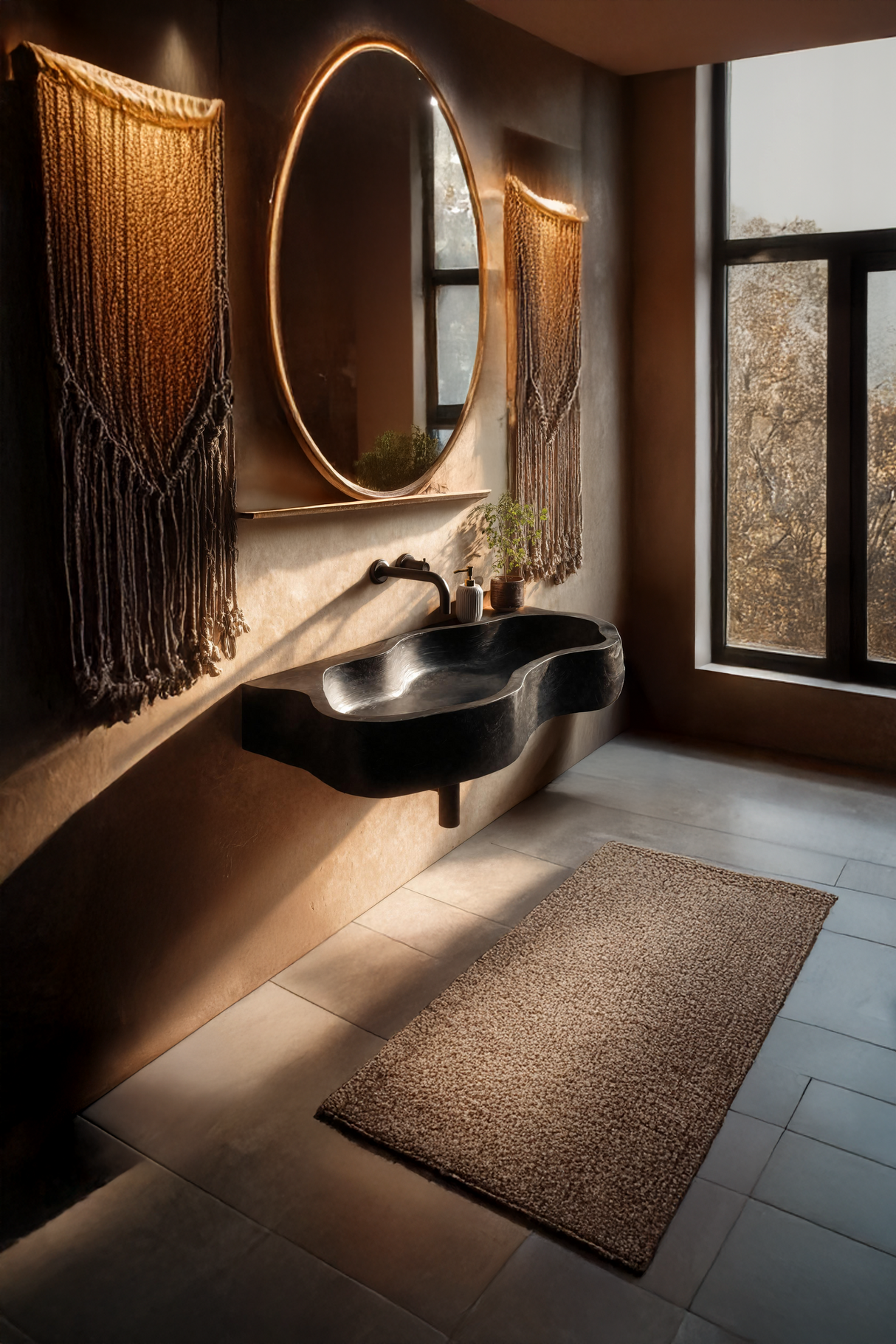 Farmhouse Solid Wood Wash Basin For Natural Bathroom Furniture Style