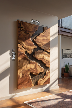 Mid Century Solid Wood Wall Sculpture For Living Room