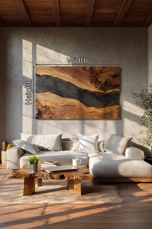 Modern Wooden Rectangle Wall Sculpture For Living Room