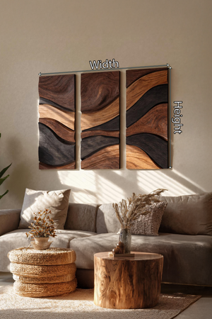 Modern Solid Wood Wall Art For Contemporary Living Room