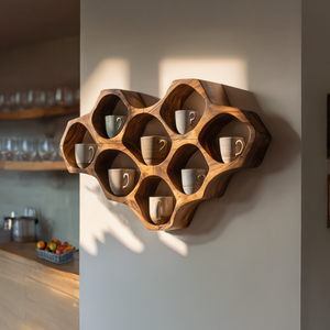 Modern Honeycomb Wood Shelf For Pantry Organization