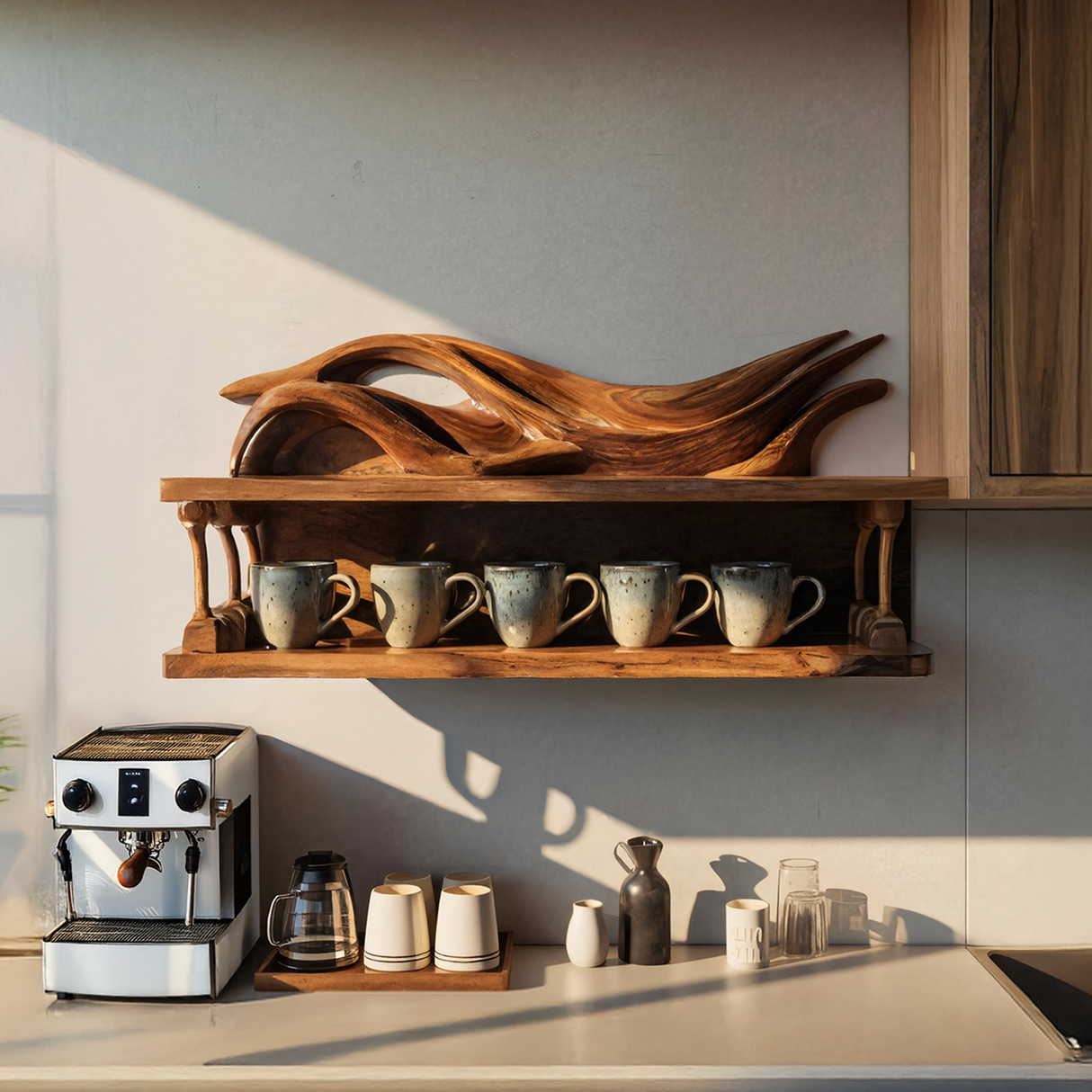 Handcrafted Kitchen Wall Shelf For Functional Decor