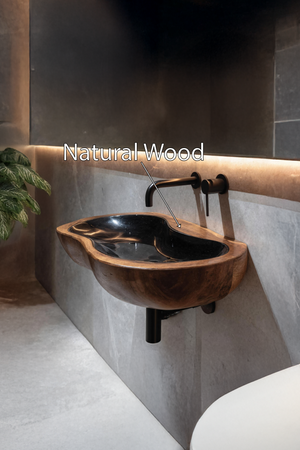 Farmhouse Solid Wood Wash Basin For Rustic Bathroom Vanity Decor