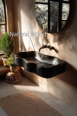 Mid Century Live Edge Wood Vanity Sink For Premium Bathroom Decor
