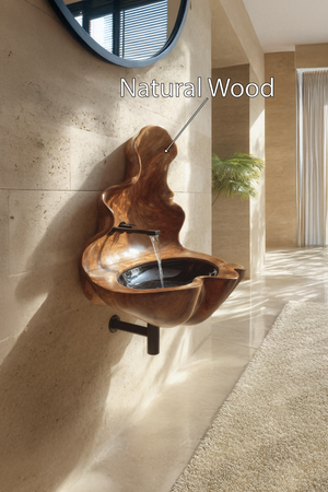 Handcrafted Wooden Live Edge Wood Basin For Artistic Furniture Decor