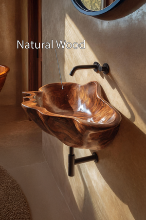Handcrafted Solid Wood Wash Basin For Designer Furniture Decor Spaces