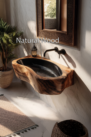 Handcrafted Live Edge Wood Vanity Sink For Natural Bathroom Decor