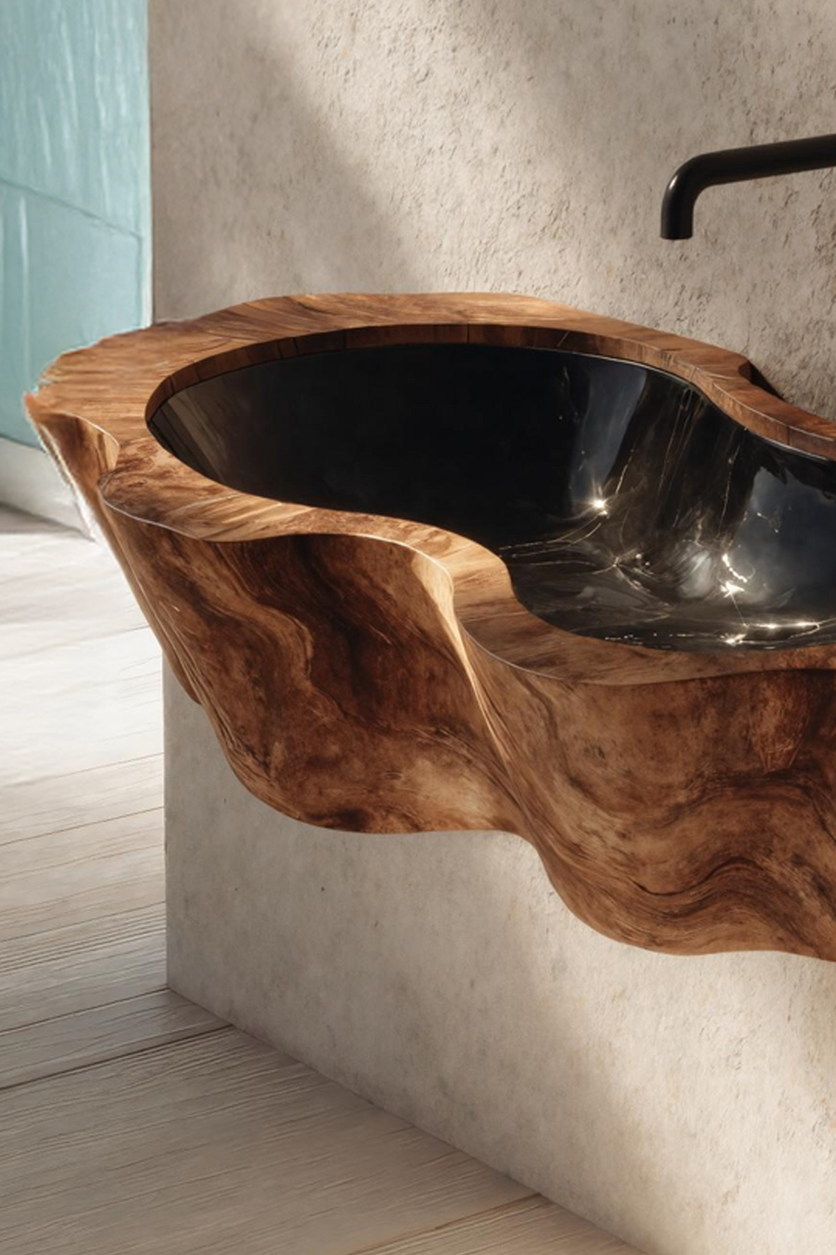 Farmhouse Live Edge Wood Vanity Sink For Natural Furniture Decor
