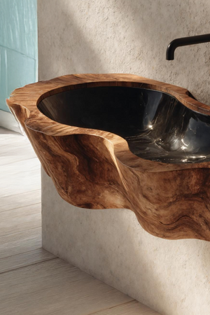 Farmhouse Live Edge Wood Vanity Sink For Natural Furniture Decor