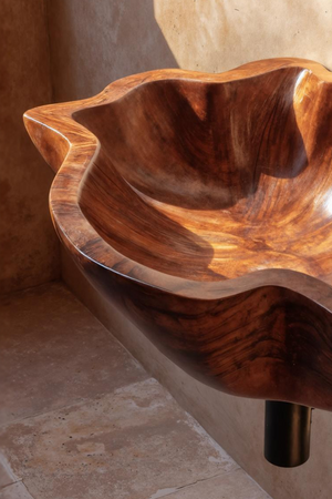 Modern Wooden Live Edge Wood Basin For High End Furniture Decor
