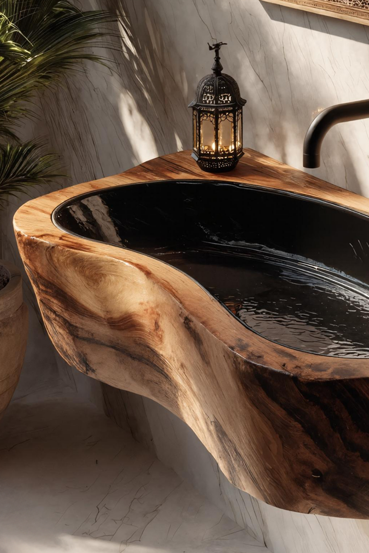 Handcrafted Live Edge Wood Vanity Sink For Natural Bathroom Decor