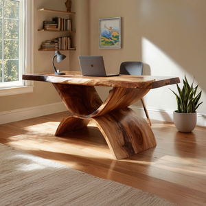 Handcrafted Solid Wood Desk For Home Office And Living Room