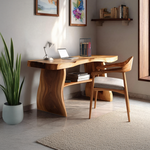 Modern Solid Wood Desk For Minimalist Home Office Design