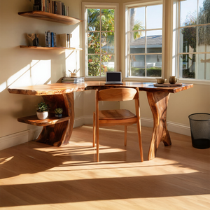Mid Century Wooden Work Desk For Home Office Interior Design