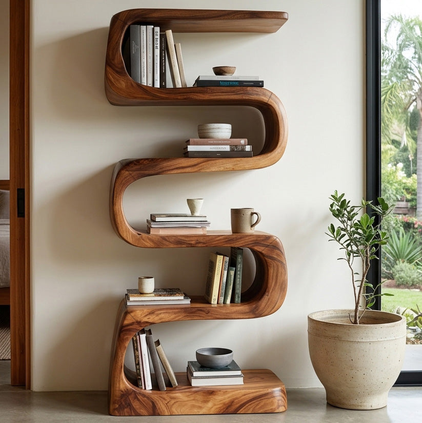 Modern Wooden Standing Shelf For Living Room Decor