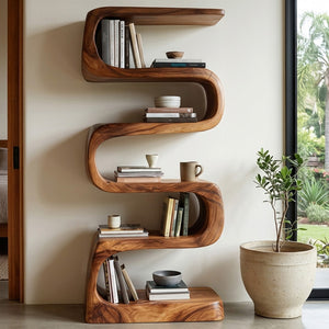 Modern Wooden Standing Shelf For Living Room Decor