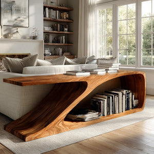 Contemporary Wooden Console Table For Living Room Decor